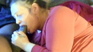 giving him that sloppy gawk gawk 3000 with big black cock 😏