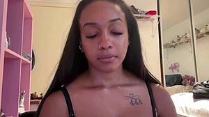 lily starfire explores deeper in backstage setting with oiled body and ebony appearance