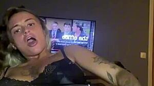 Horny Goth Teen Solo Masturbation with Big Tits and Ass Play