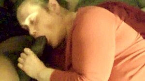 giving him that sloppy gawk gawk 3000 with big black cock 😏