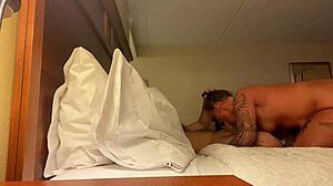 Deep throat my big cock in a hotel room with cheating wife