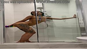 Naked Roxy Showers And Masturbates