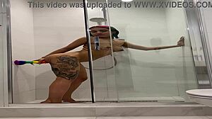 Naked Roxy Showers And Masturbates