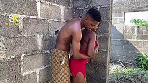 Local Carpenter Hitting A Hook Up Girl From Behind Outdoors