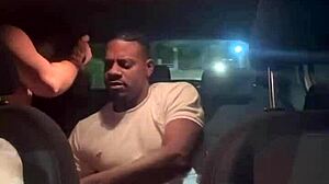 Asian woman sits on Uber driver as fiancé drives