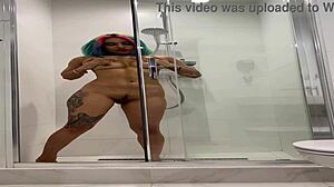Naked Roxy Showers And Masturbates