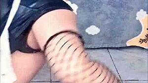 I love my big thick dildo as a sexy latina exhibitionist enjoying anal play