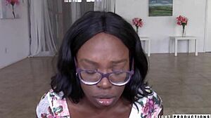 Cute Black Teen Messy Blowjob Facial