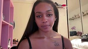 lily starfire explores deeper in backstage setting with oiled body and ebony appearance