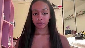 lily starfire explores deeper in backstage setting with oiled body and ebony appearance