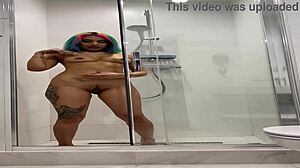 Naked Roxy Showers And Masturbates