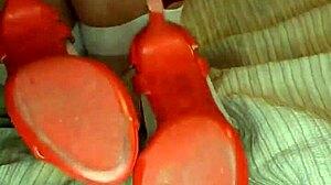 Want to slowly remove those red shoes and white silk stockings?