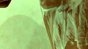 naked stepsister bathing in the shower, big tits exposed