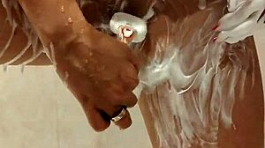 naked stepsister bathing in the shower, big tits exposed