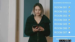 Cleaner gets boldly surprised by guest's intense sex with Barbie Brill.