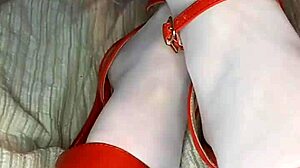 Want to slowly remove those red shoes and white silk stockings?