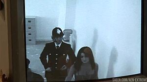 Kat lee gets all her holes inspected by uk customs agents.