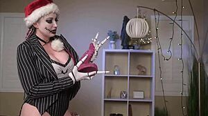 Xxx-mas lesbians explode in anal toy play!