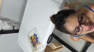 Brunette Teacher Sucks and Fucks Student