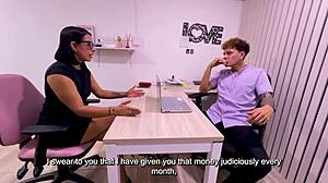 colombian milf works for boss in office