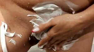 naked stepsister bathing in the shower, big tits exposed