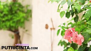 Tanned teen 18+ putri cinta squirts all over the camera