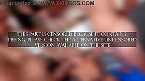 Sexy Brazilian nympho Bea Cherry gets dominated by lezdom, drinks pee, then takes anal gangbang from five huge cocks in DAP anal-only dry version