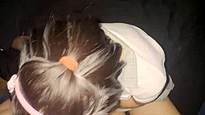 Shy schoolgirl sucks huge dick after class in homemade video