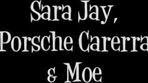 Moe engages in threesome with sexy Porsha Carrera, fucking hard with big black cock