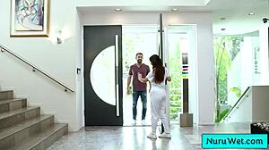 Sexy big tit asian masseuse performs an amazing wet nuru massage - nicole doshi will pounder