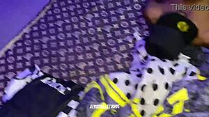 Gateman Fucked the House Girl Till He Filled Her Pussy with Cum Creampie