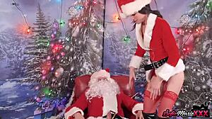 Sofie Marie Seduces Santa and Rides Massive Dick!
