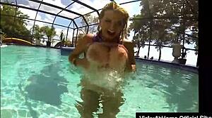 blonde vicky vette gets cum on her big tits after titjob