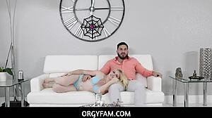 orgyfam hot blonde nikki sweet welcomes peter green home with warm pussy fucking