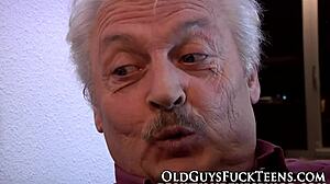 young teen 18+ performs oral on older man