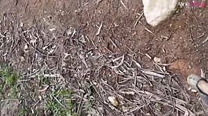 Lost in the Woods! Aline Novak Sucks Woodcutter's Cock for Halloween Cum!