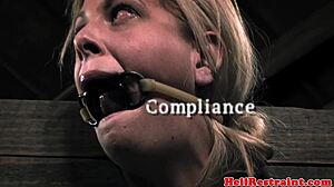 Bound Woman Mouth Gagged by Dominant Male