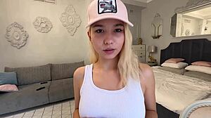 Cute Asian girl jumps on big dick eagerly