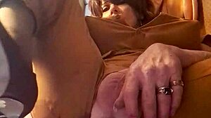 attractive trans woman with big ass using dildo