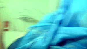 Red-haired woman enjoys bathroom activities without payment