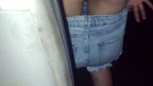 Teen in Lingerie Performs Street Blowjob at Night