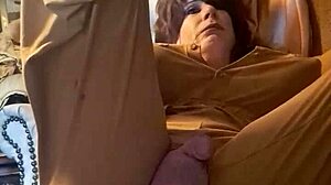 attractive trans woman with big ass using dildo