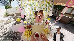 vr bangers hot babes in pink panties fuck you after lemonade in ffm threesome
