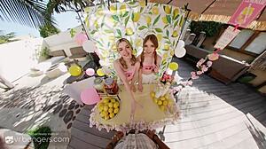 vr bangers hot babes in pink panties fuck you after lemonade in ffm threesome
