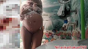 I m bath in bathroom with pussy fucking you guess what happens next.