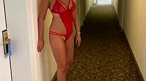 Lisa flashing lingerie on balcony with tattoo 😘