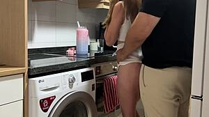 Stepfather Eats Pussy And Fucks Hard While On Phone With Boyfriend, Creampie