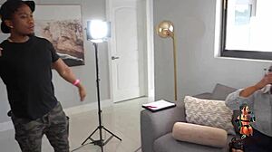 Super hot latina takes big black cock in foursome