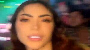 Hey, colombian babe flashing big tits outdoors live! 😍