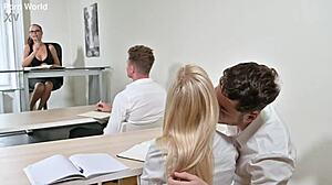 Slutty Student Candee Licious Takes Double Penetration Pounding In Headmasters Office